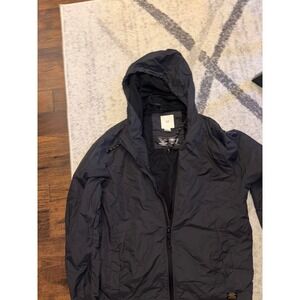 H M Black Lightweight Water Repellent Hooded Jacket Men